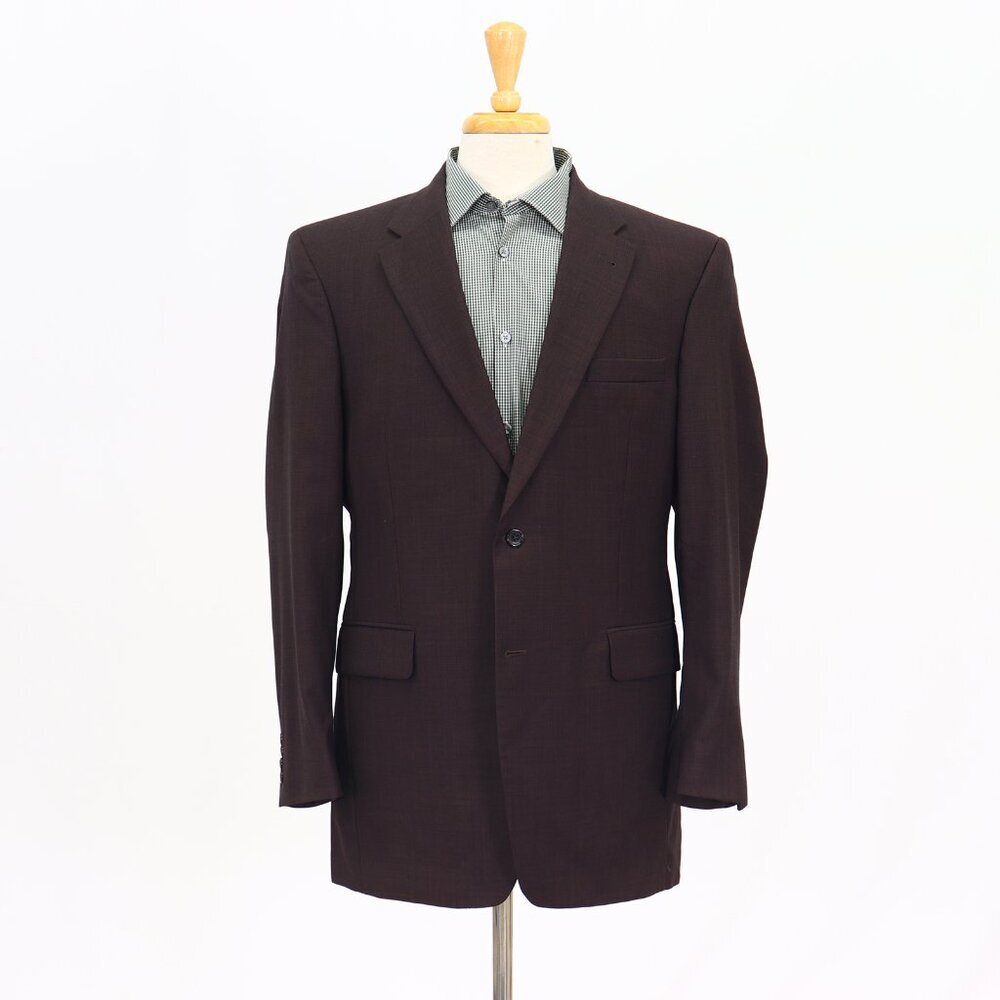 Jos. A. Bank 42L Brown Solid 2-Button Sport Coat Blazer Jacket T359